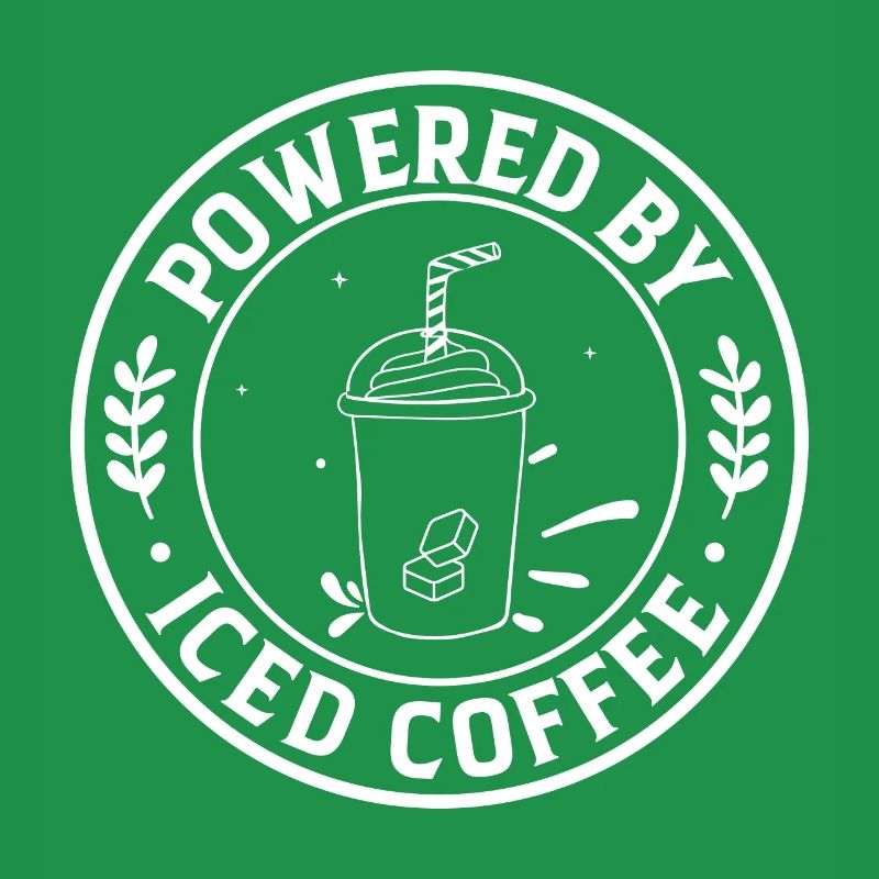 Powered by iced coffee- Kaffee Geschenk