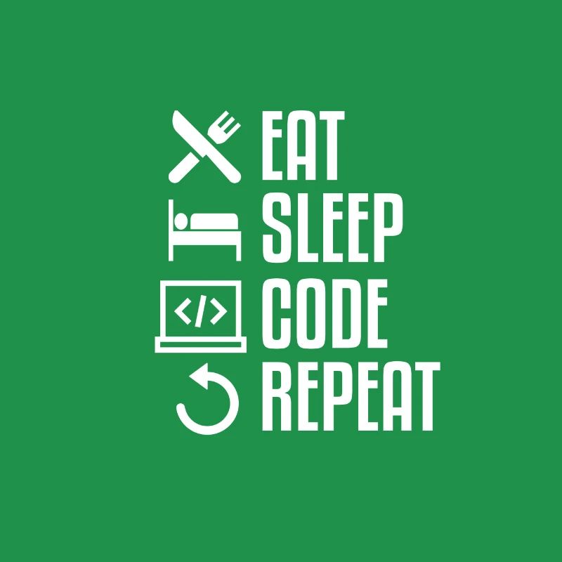 EAT SLEEP CODE REPEAT WHITE Computer T-Shirt