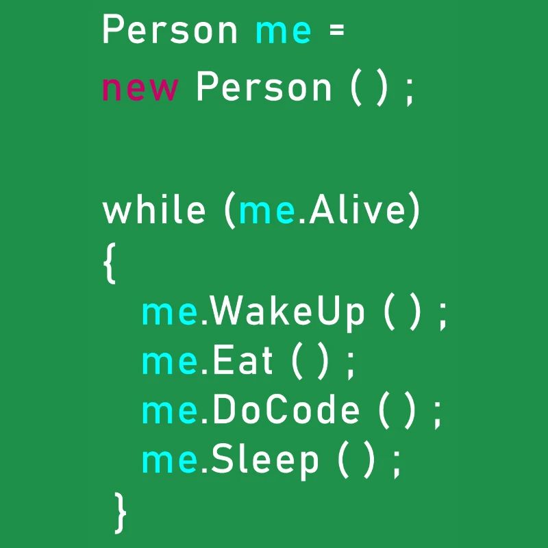 Person me = new person (); Programming Code Java