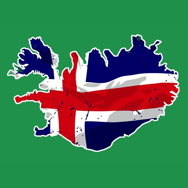 Iceland Flag Map