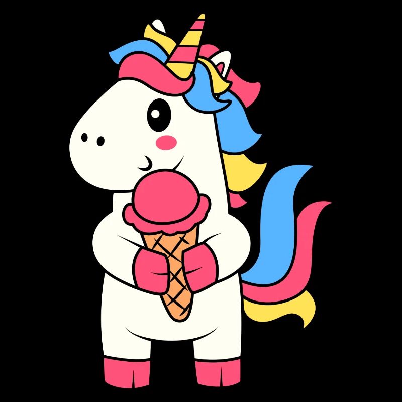 EINHORN EINHÖRNER REGENBOGEN EIS EISKUGEL MOTIV