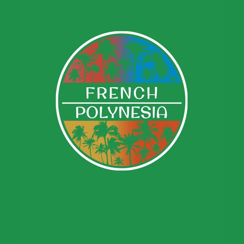 French Polynesia Stylish Vacation Souvenir Palm