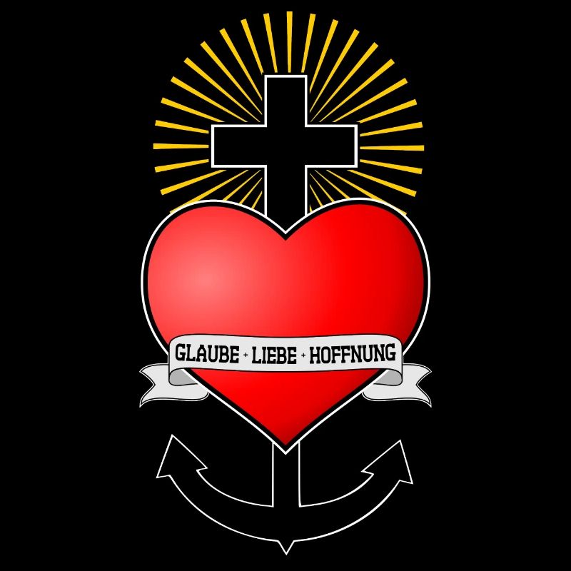 Glaube Liebe Hoffnung, Herz Anker Kreuz Seemann