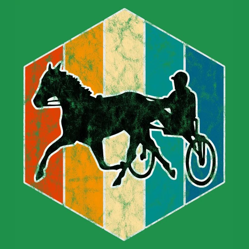 Traber Trabrennen in retro oder vintage Style