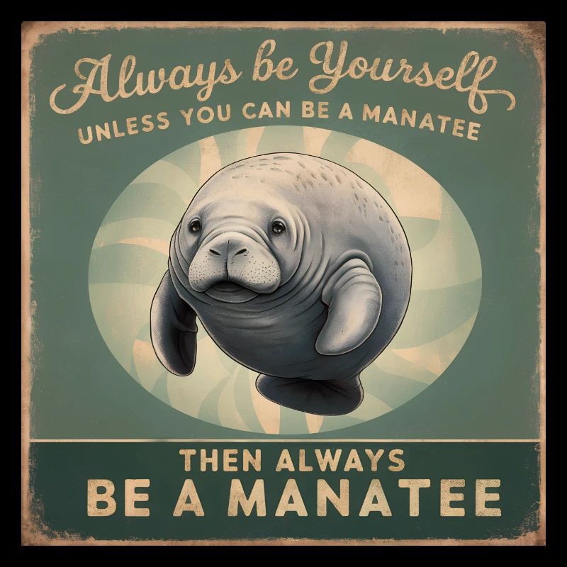 Sei Du selbst oder sei ein Manatee Lebensweisheit