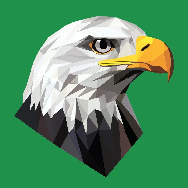 Conception du logo Low Poly de la tête d’aigle