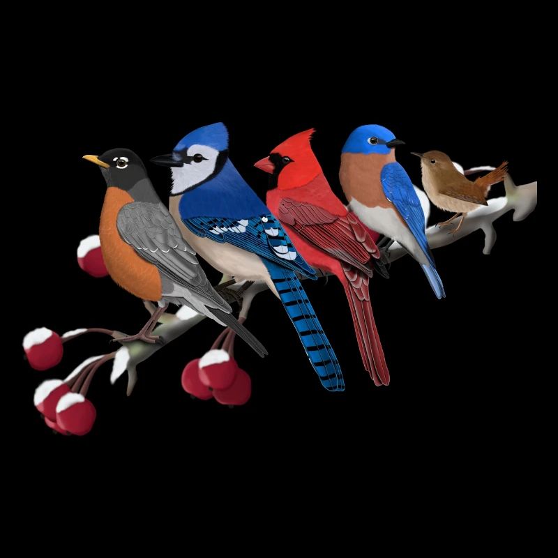 Oiseaux de jardin sur une branche Birdwatcher