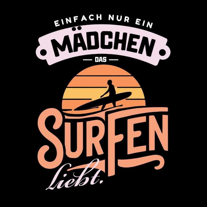Mädchen Surf-Liebe Surfboard Wellen Geschenk