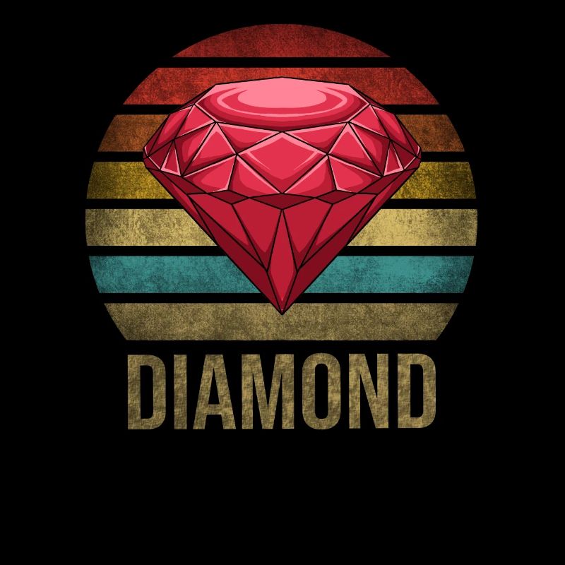 Ruby Gemstone Retro Sunset