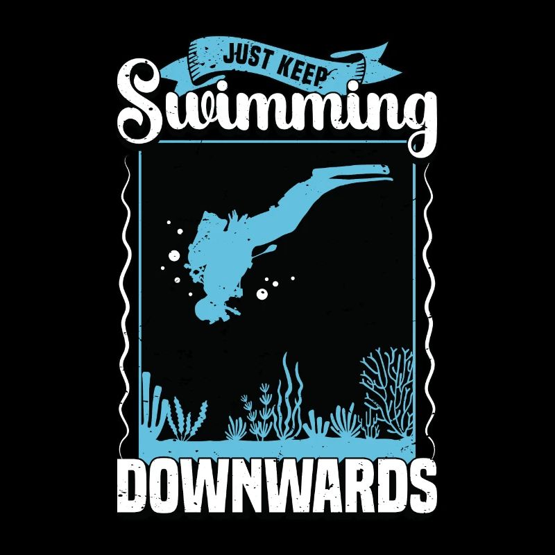 Plongée sous-marine Continuez simplement à nager nageur vers le bas