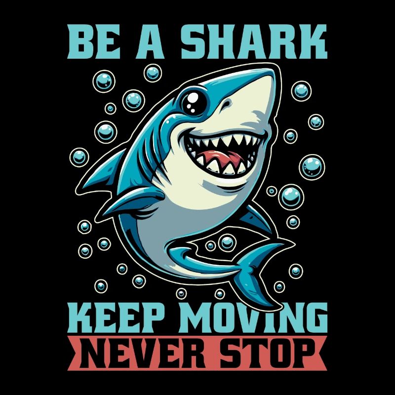 Passionné de requins Soyez un requin Continuez à bouger Apnée