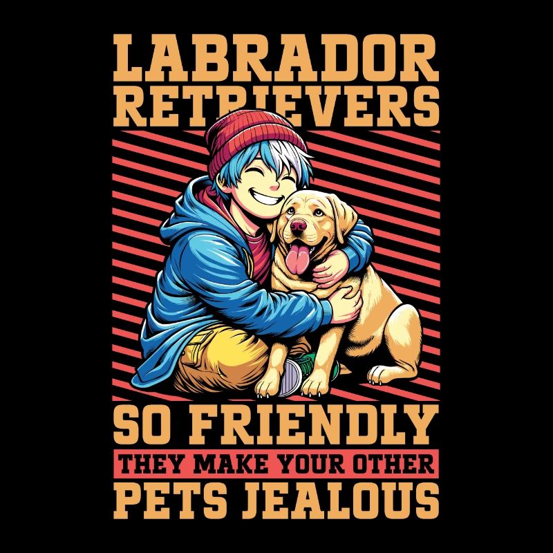 Labrador retriever si amical qu’ils aiment les animaux