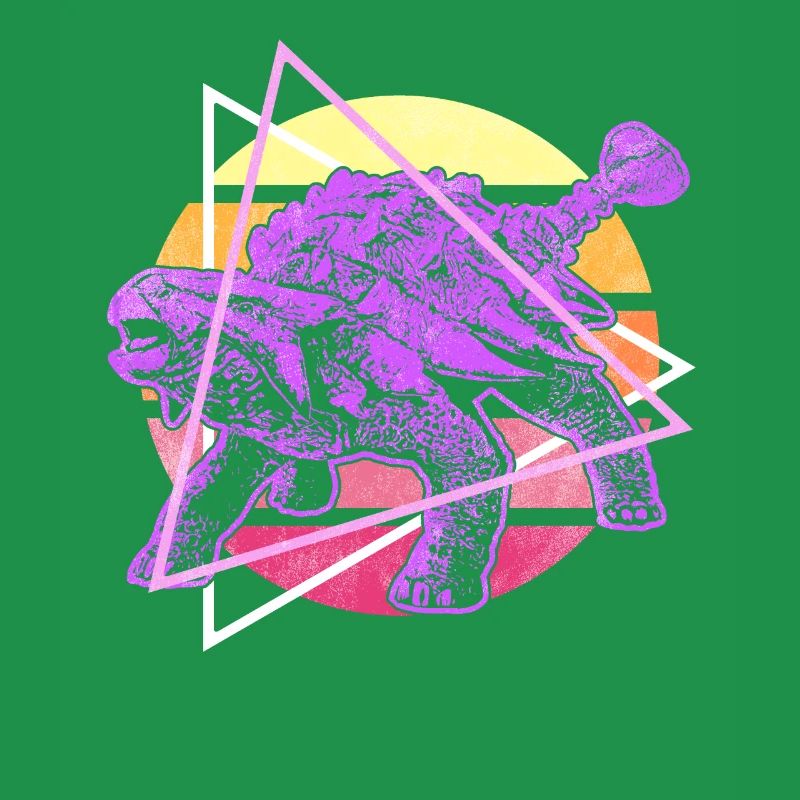 Vaporwave Synthwave Ankylosaurus Dinosaurier