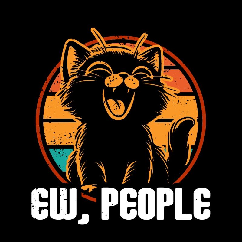 Ew Gens Chat Drôle Vintage Antisocial