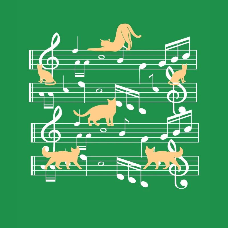 Chats jouant avec un chat de note de musique