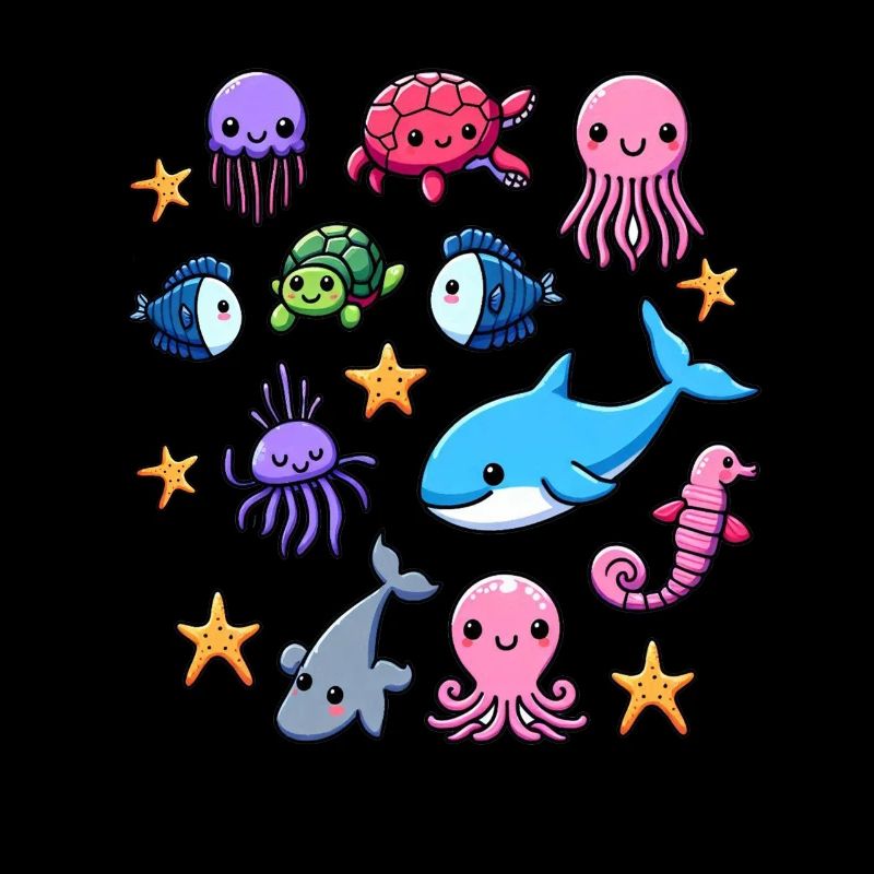 Créatures marines colorées pour les enfants Créatures marines