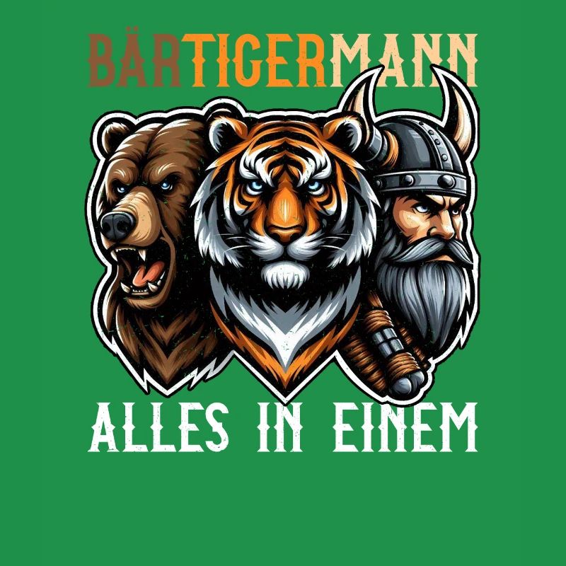 BÄRTIGERMANN Wikinger Bart Mann Tiger Lustige