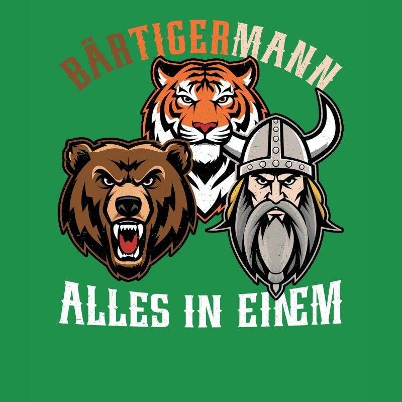 BÄRTIGERMANN Wikinger Bart Mann Tiger Lustige
