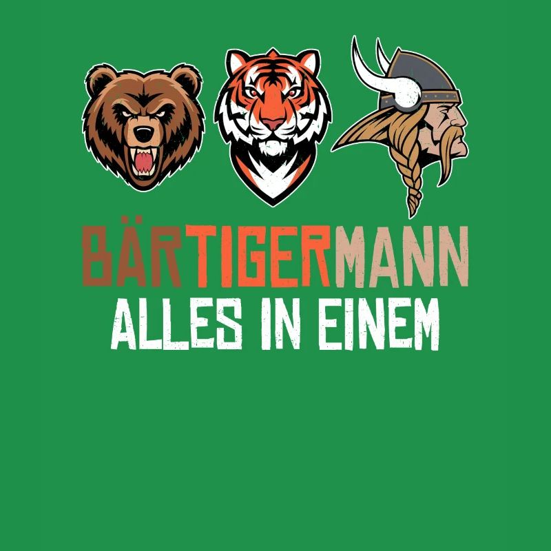 BÄRTIGERMANN Wikinger Bart Mann Tiger Lustige