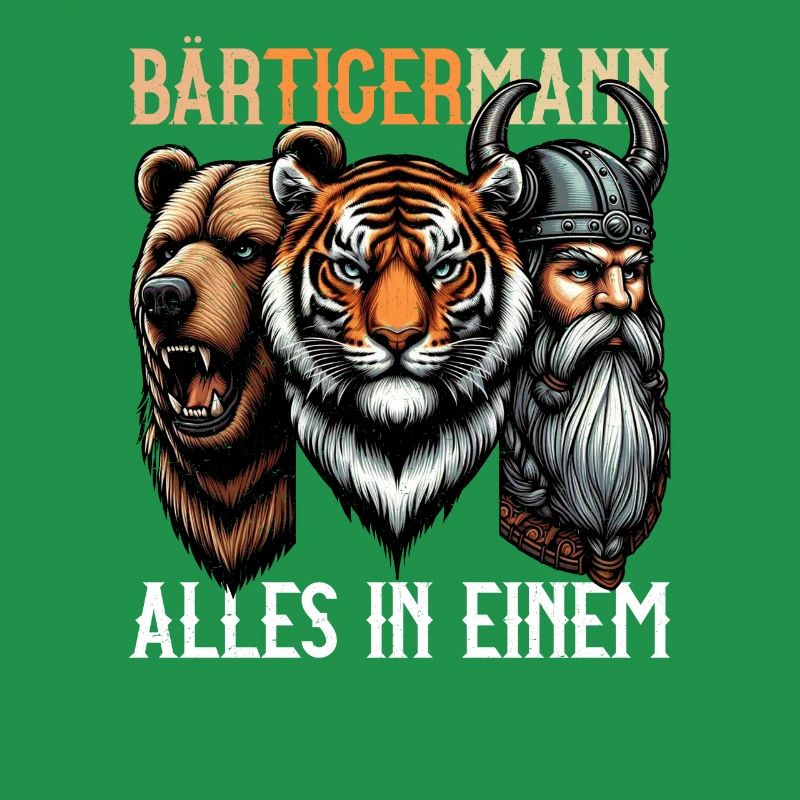BÄRTIGERMANN Wikinger Bart Mann Tiger Lustige