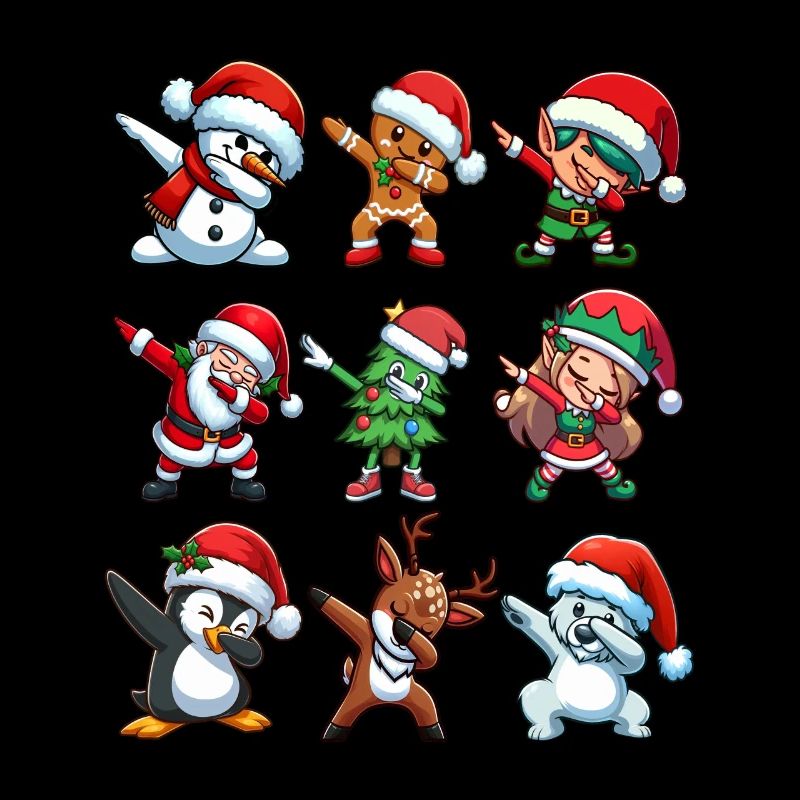 Dabbing Père Noël Elfe Danse de Noël Tendance
