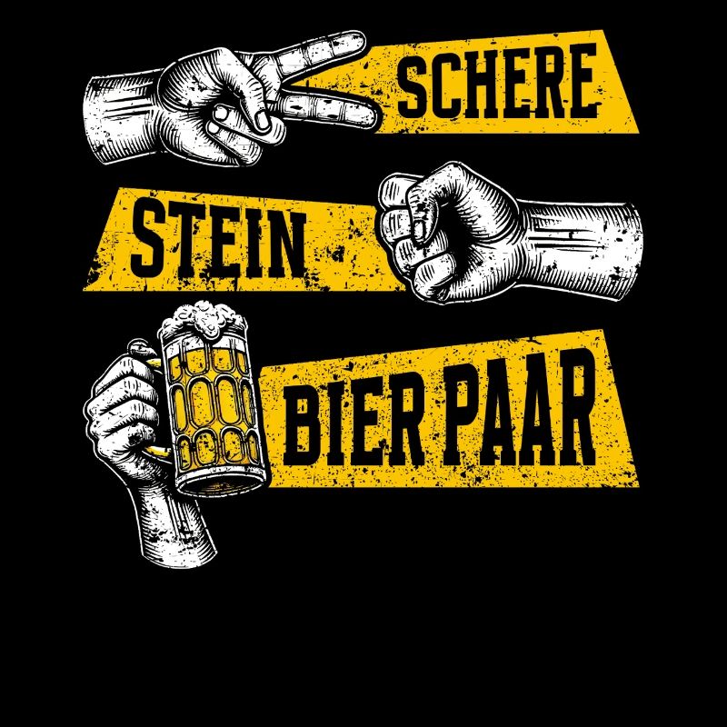 Schere Stein Bierpaar Bierliebhaber Biertrinker