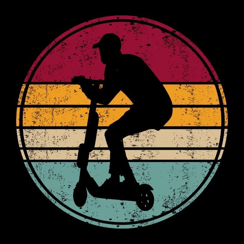 Tretroller E-Roller Elektroroller Retro Vintage