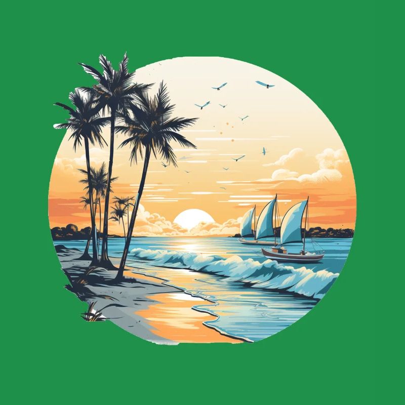 Vibrations de l’océan, vibrations de la plage, coucher de soleil sur la plage, oce