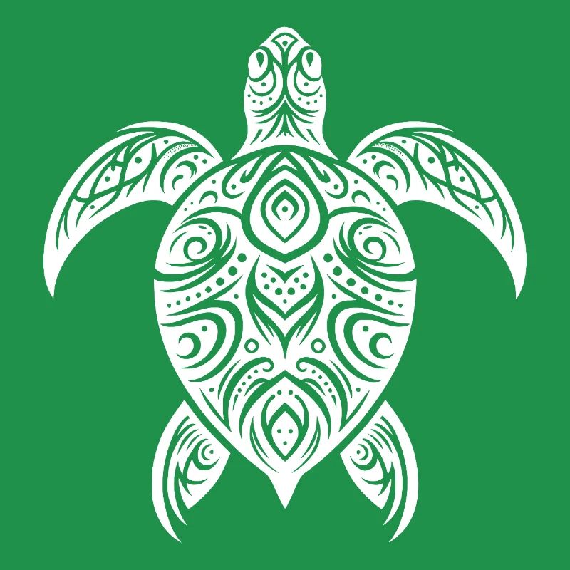 Mystical turtle with tribal elements