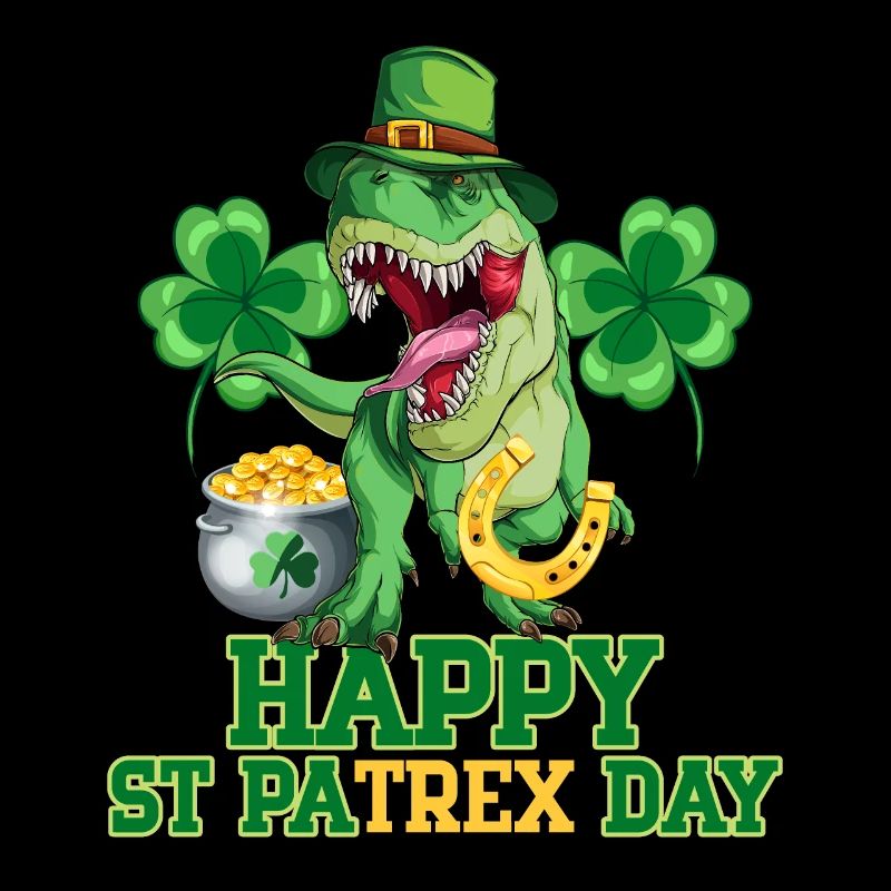 Happy St Patrick T-rex Saint Patrick's Day Trex