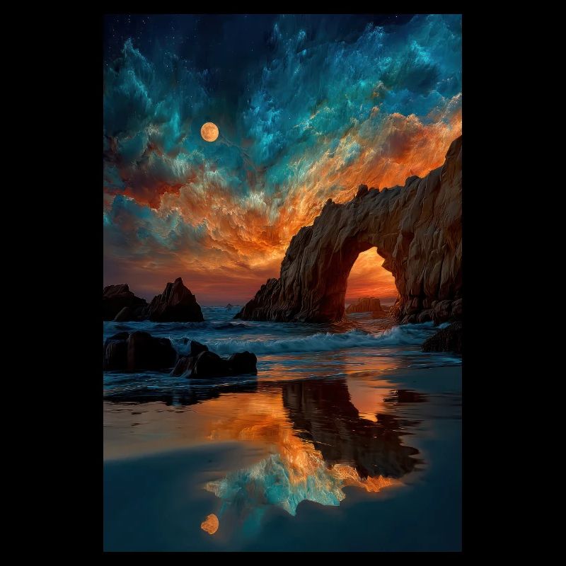 Moonlit Arch Over Ocean
