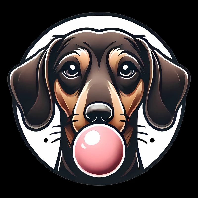 Teckel avec graphique Bubblegum