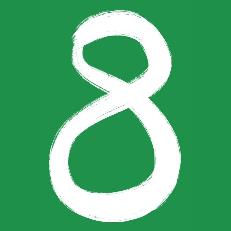 8 Eight Numbers Hand-Painted White Gift Idea