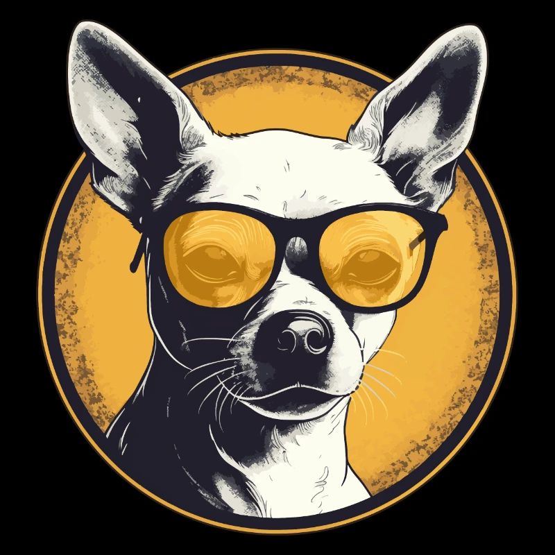 Chien avec des lunettes de soleil
