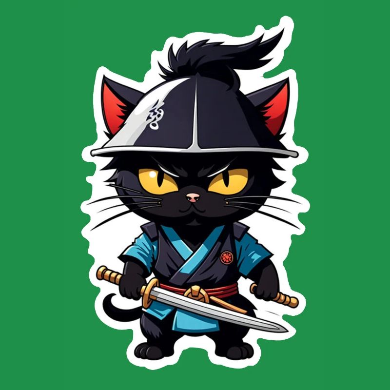 chat ninja - chaton samourai