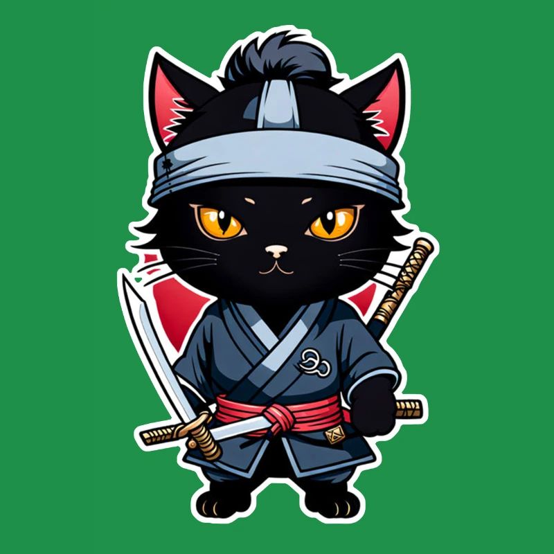 chat ninja - chaton samourai