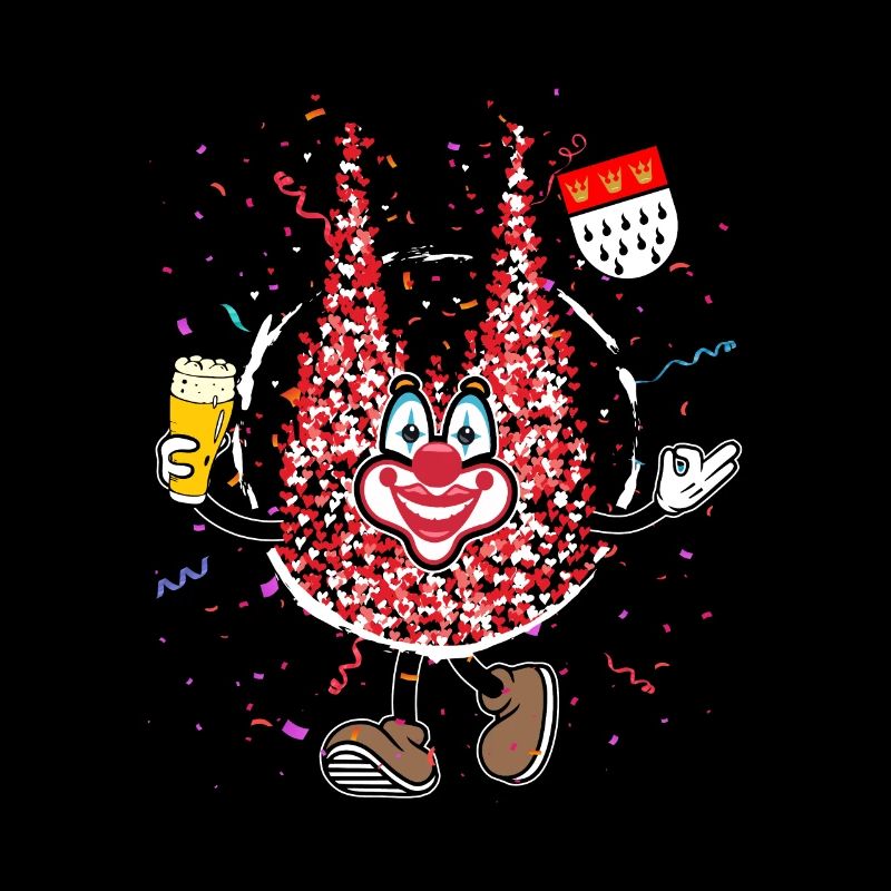 Kölner Dom Karneval Clown mit Bier