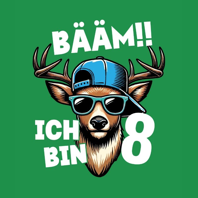 BÄÄM Ich Bin 8 Geburtstag Hirsch Geburtstagsdeko