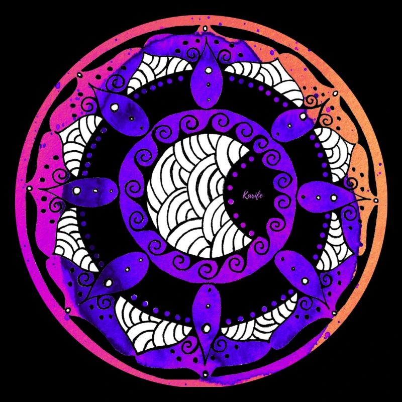 Moon Mandala 5 rose violet orange