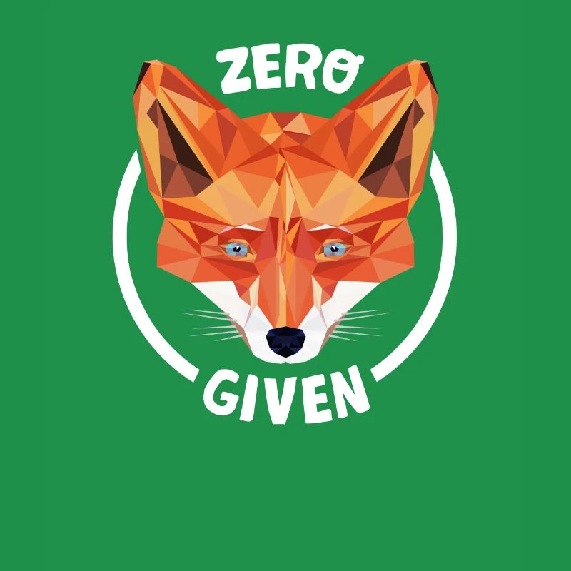 Fuchs Low Poly Design Spruch: Zero Fucks Given