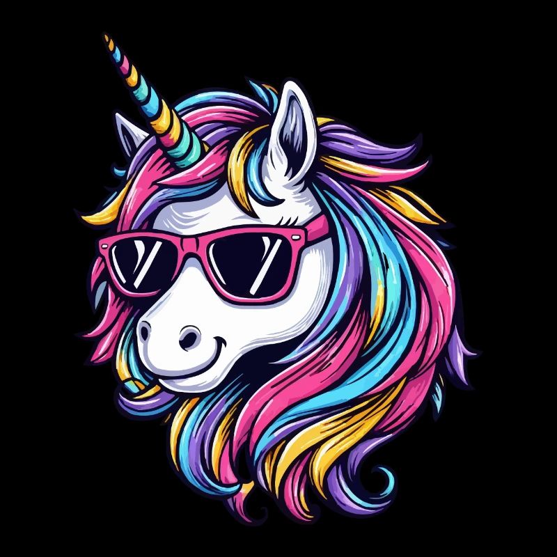 Licorne cool avec des lunettes de soleil