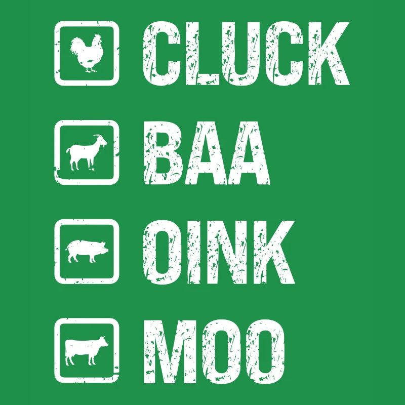 caqueter baa oink moo