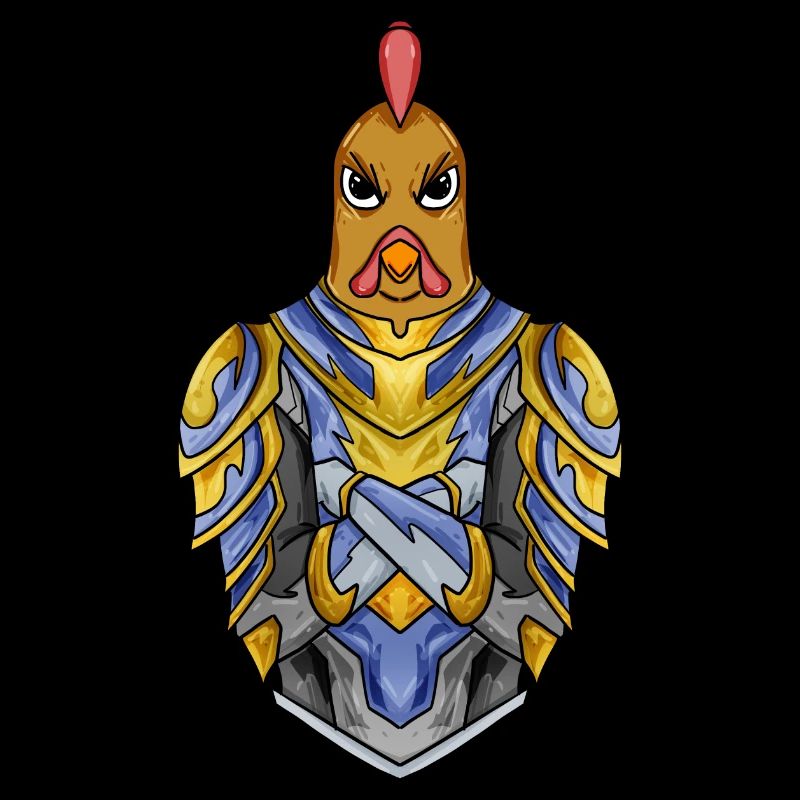 Knight Chicken avec Armor Crusader