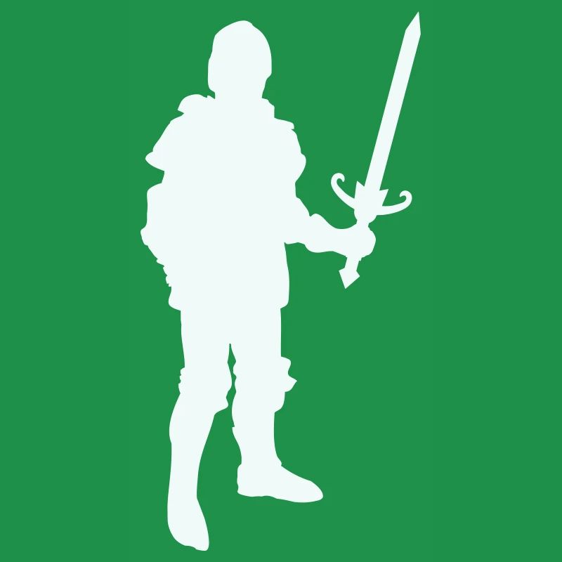 Silhouette de héros chevalier avec épée longue
