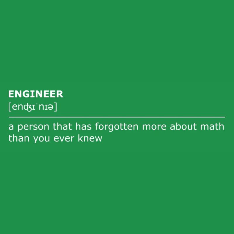 Engineer forgets math brightly