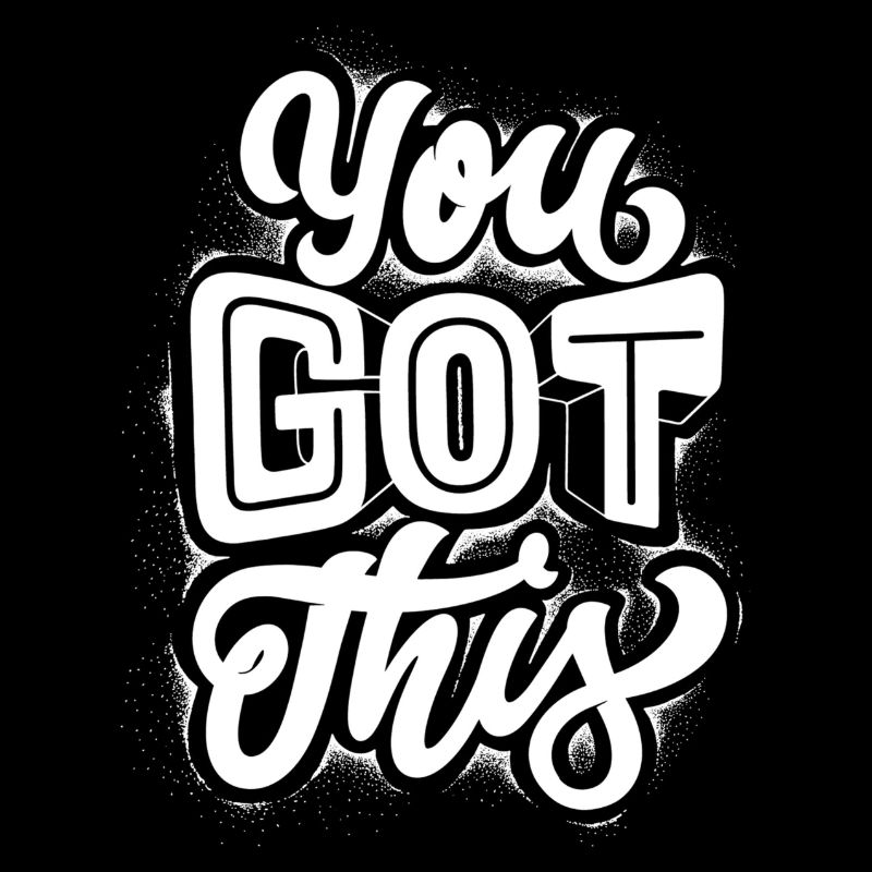 Du hast das! Motivation White Print