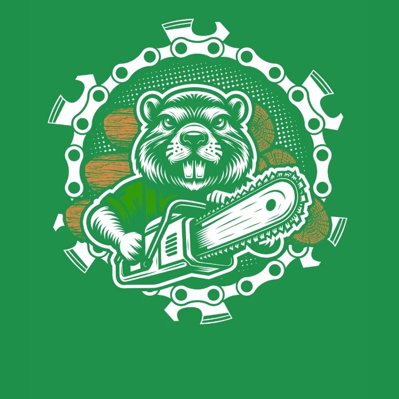 Beaver Chainsaw Lumberjack Forester Forester