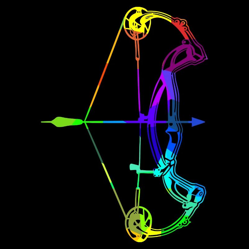 Archery Rainbow Colors Polygon Sport