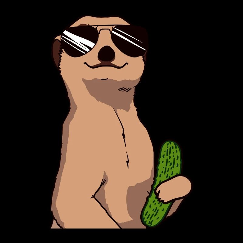 Drôle de suricate concombre cornichon amateur de concombre