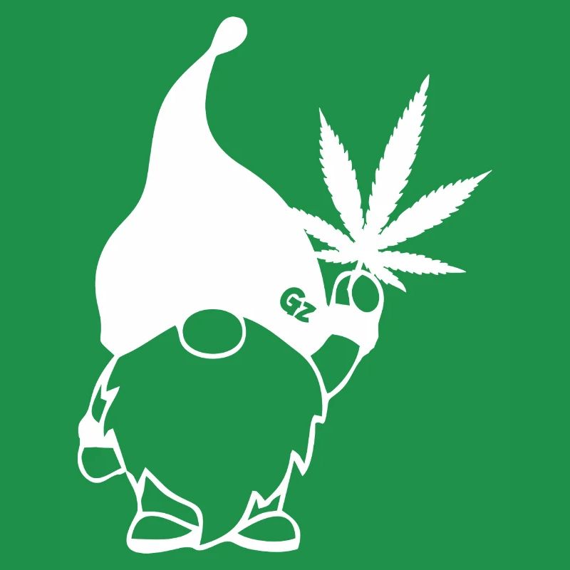 Süßer Hanf Gnom/Zwerg mit Cannabisblatt